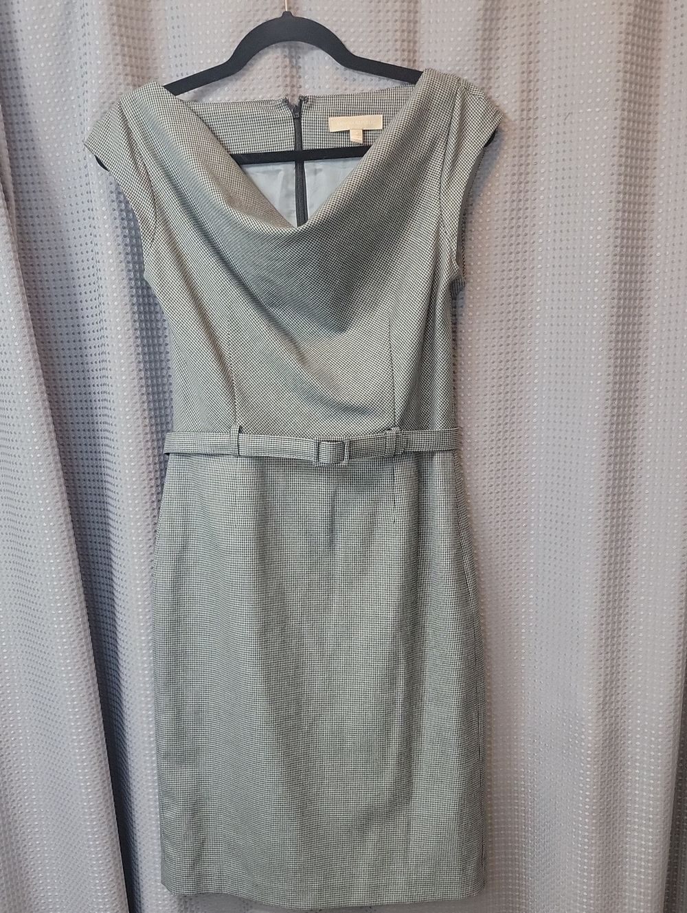Banana Republic Houndstooth Cowl Neck Dress With Belt Size S